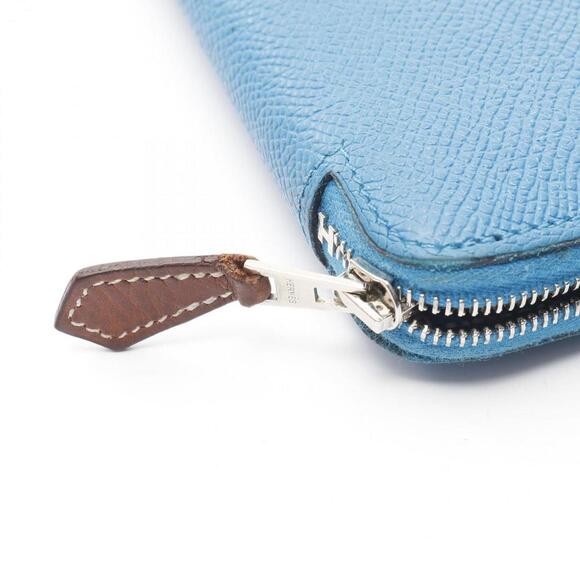 HERMES Blue Leather Wallet - Picture 7 of 9